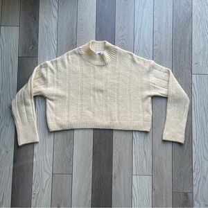 Zara Beige Ribbed Knit Top